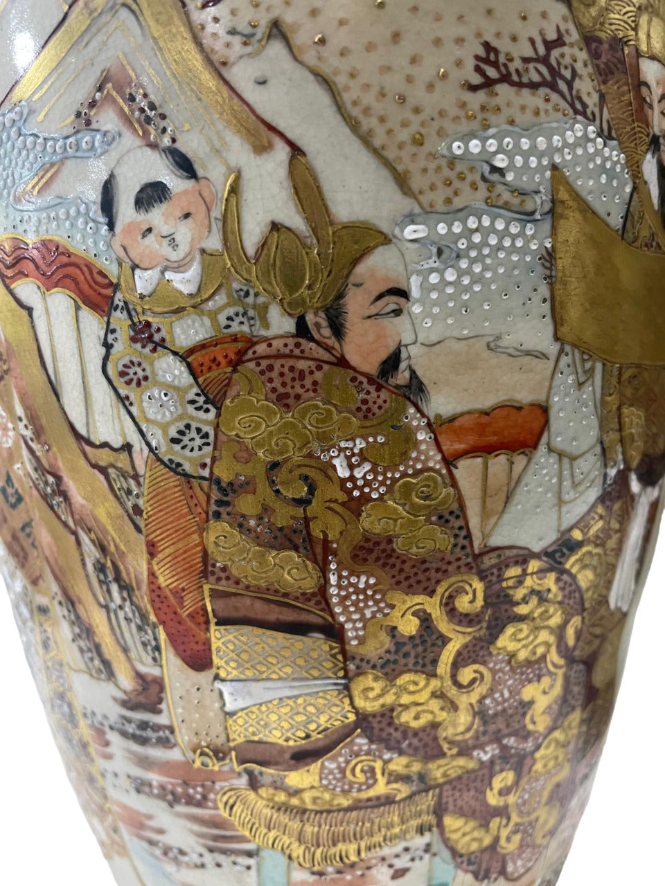 Pair of JAPANESE SATSUMA warriors vases, Early 20th Century