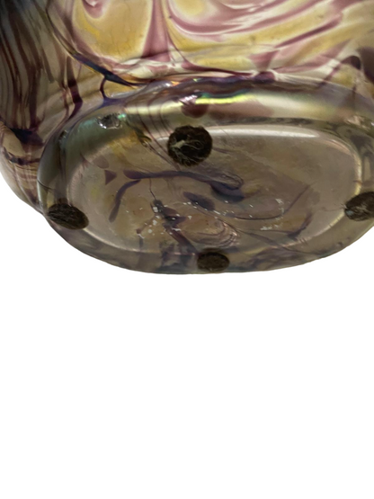 French ART NOUVEAU glass bronze-mounted BOWL: a stunning piece of art for your collection