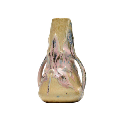 ART NOUVEAU two-handled GREBER Vase, with some pink flashes, refined ceramic