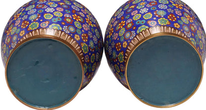 Pair of CHINESE Cloisonne MILLEFIORI Vases