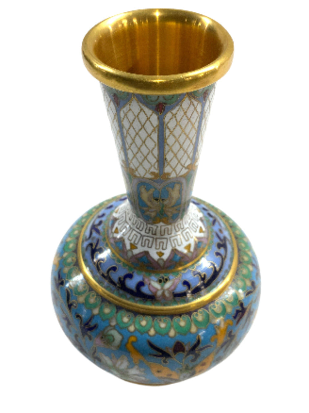 ASIAN CLOISSONE Enamel Vase. Extremely decorative.