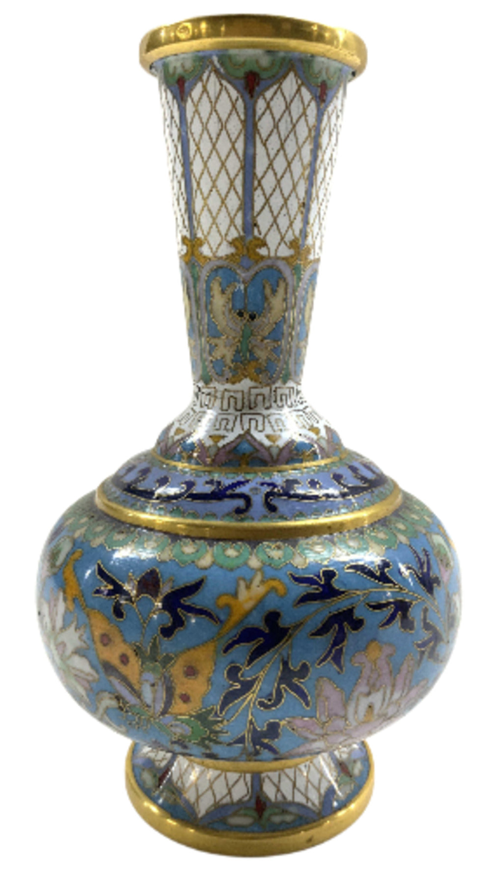 ASIAN CLOISSONE Enamel Vase. Extremely decorative.