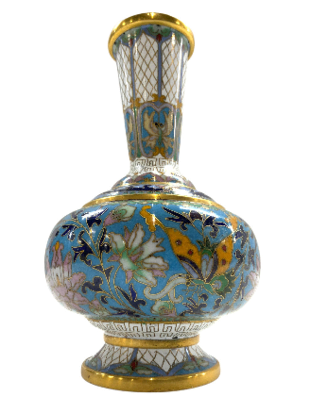 ASIAN CLOISSONE Enamel Vase. Extremely decorative.