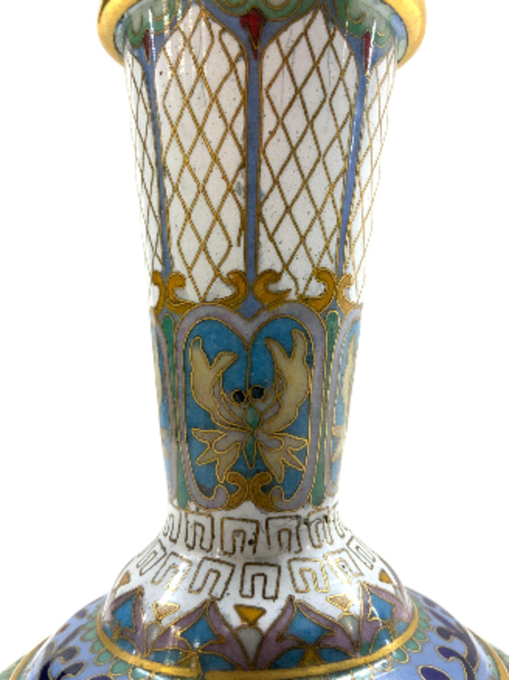 ASIAN CLOISSONE Enamel Vase. Extremely decorative.