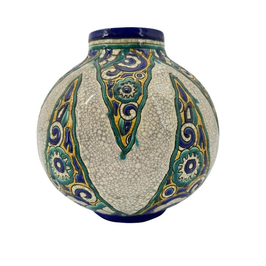 Boch Keramis by Charles Catteau Foliate Vase, D. 1101