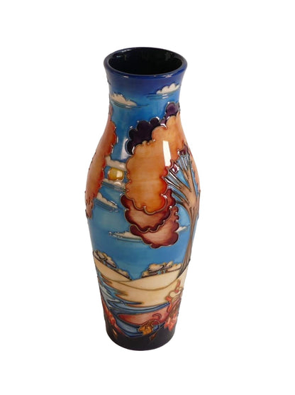 MOORCROFT Wanderers Sky vase, designed by Emma Bossons, shape 120/9.