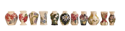 Set of MOORCROFT Miniature Floral Months of The Year Vases 2018