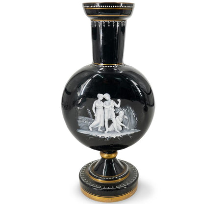 19th Century Pair of MARY GREGORY Vases with LOVERS Scenes