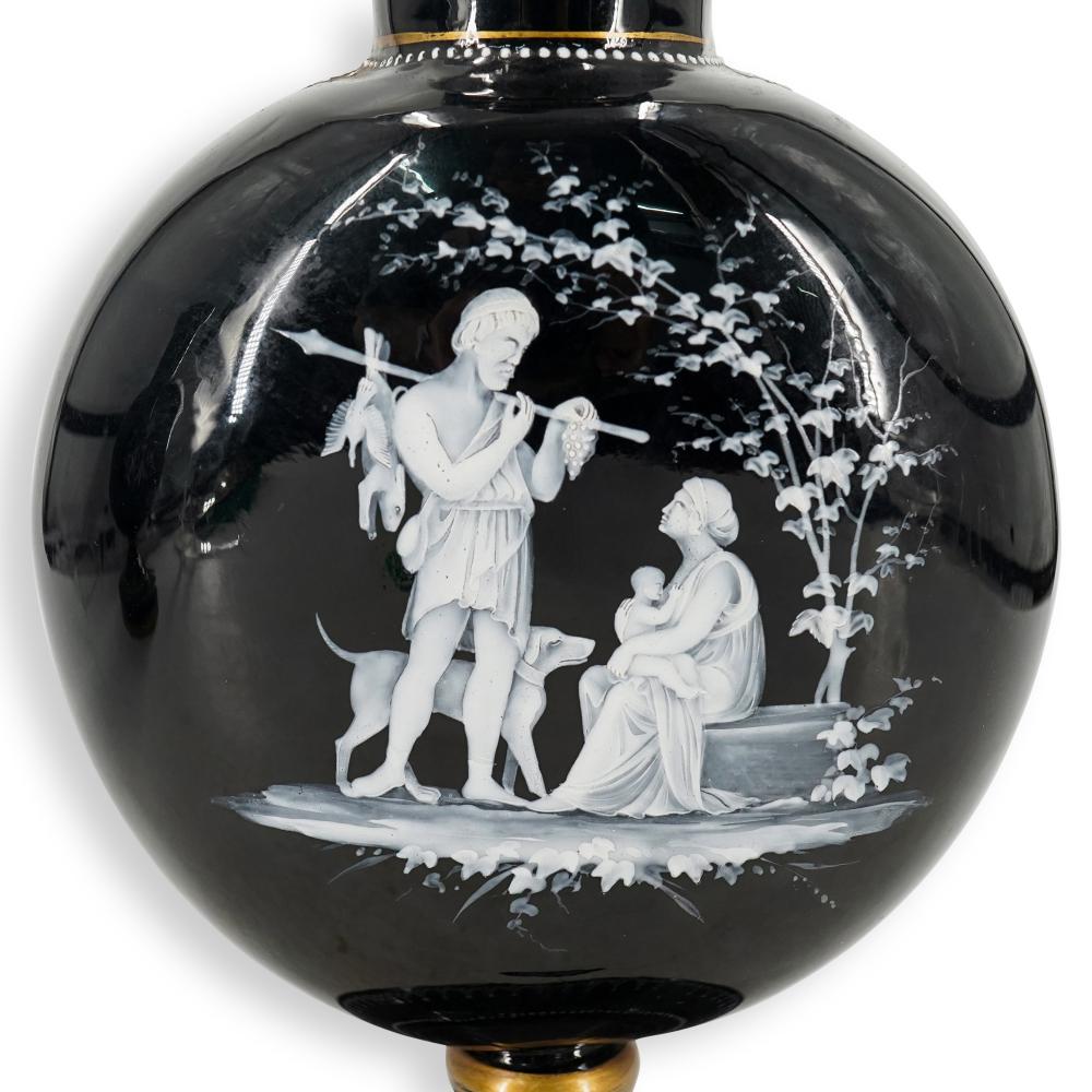 19th Century Pair of MARY GREGORY Vases with LOVERS Scenes