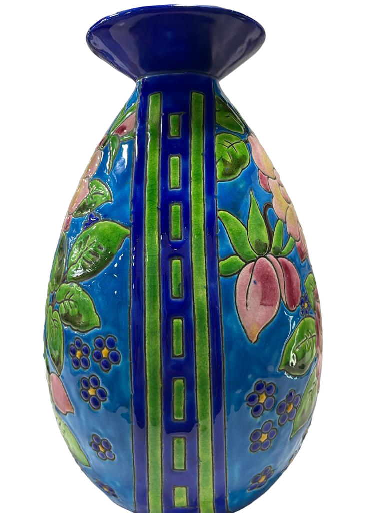 CATTEAU Charles, Boch KERAMIS FRERES Vase "Fleurs" 1933