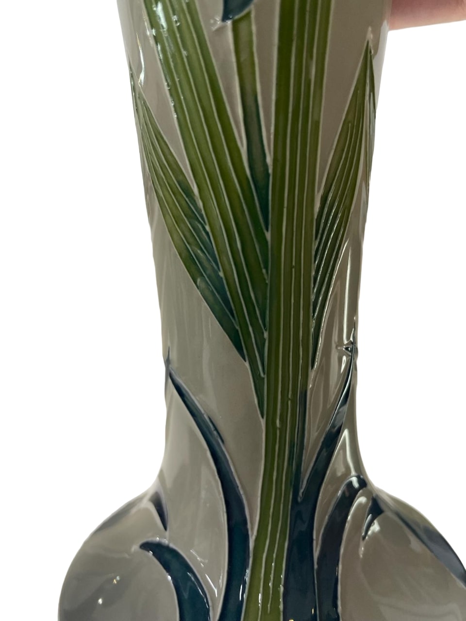 LIMITED EDITION Moorcroft Green Iris vase, from the Legacy collection dated 2013 BOXED