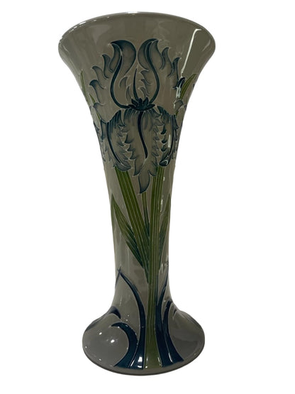 LIMITED EDITION Moorcroft Green Iris vase, from the Legacy collection dated 2013 BOXED