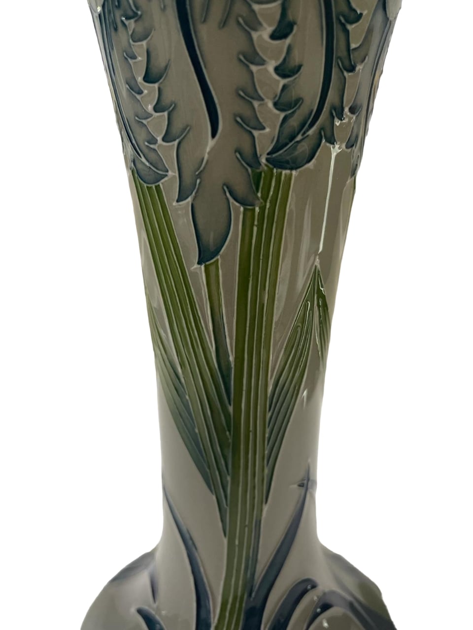 LIMITED EDITION Moorcroft Green Iris vase, from the Legacy collection dated 2013 BOXED