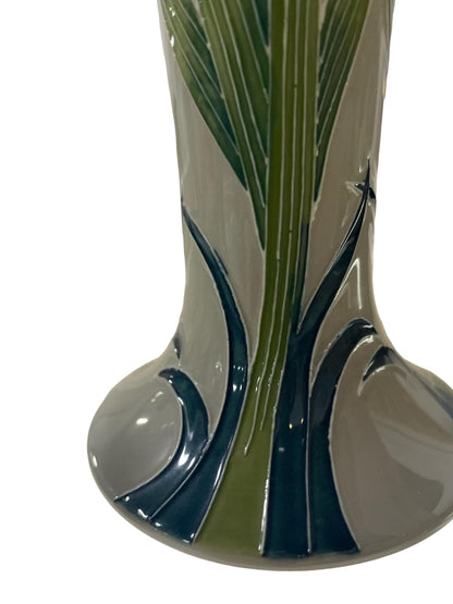 LIMITED EDITION Moorcroft Green Iris vase, from the Legacy collection dated 2013 BOXED