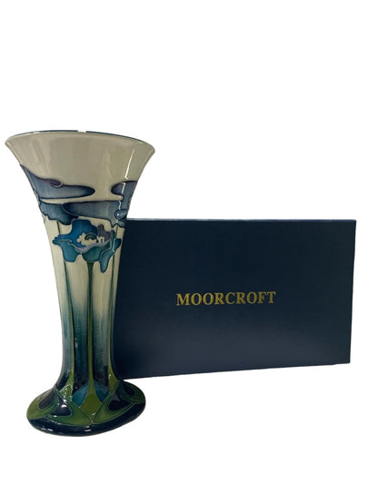 MOORCROFT Pottery Blue Heaven TRIAL vase, designed by Nicola Slaney dated 4.11.09 BOXED