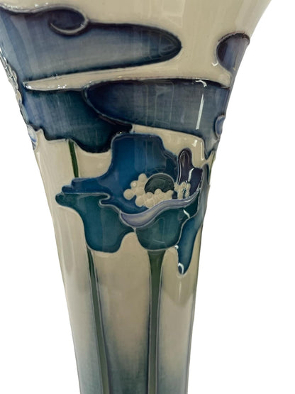 MOORCROFT Pottery Blue Heaven TRIAL vase, designed by Nicola Slaney dated 4.11.09 BOXED