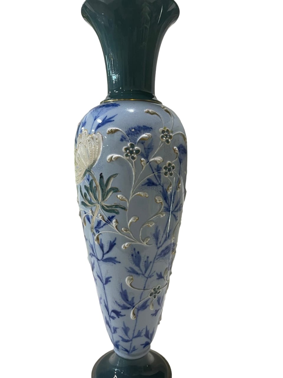 UNIQUE RARE William MOORCROFT Macintyre Faience Floral Vase circa 1867