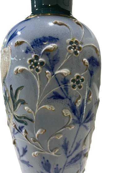 UNIQUE RARE William MOORCROFT Macintyre Faience Floral Vase circa 1867