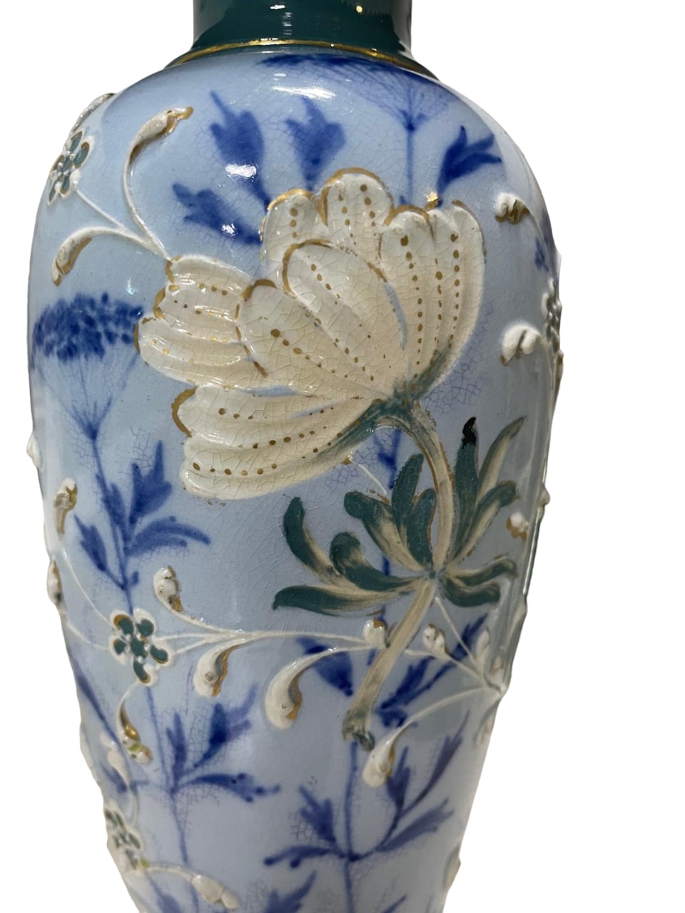 UNIQUE RARE William MOORCROFT Macintyre Faience Floral Vase circa 1867