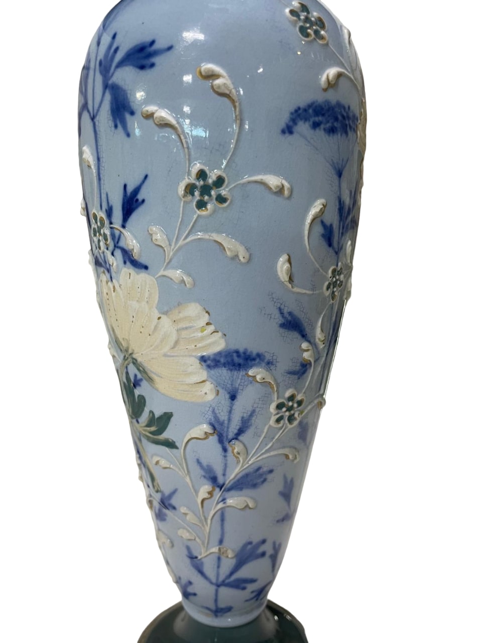 UNIQUE RARE William MOORCROFT Macintyre Faience Floral Vase circa 1867