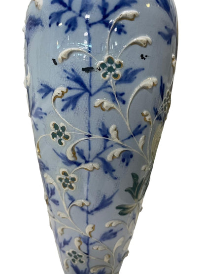 UNIQUE RARE William MOORCROFT Macintyre Faience Floral Vase circa 1867