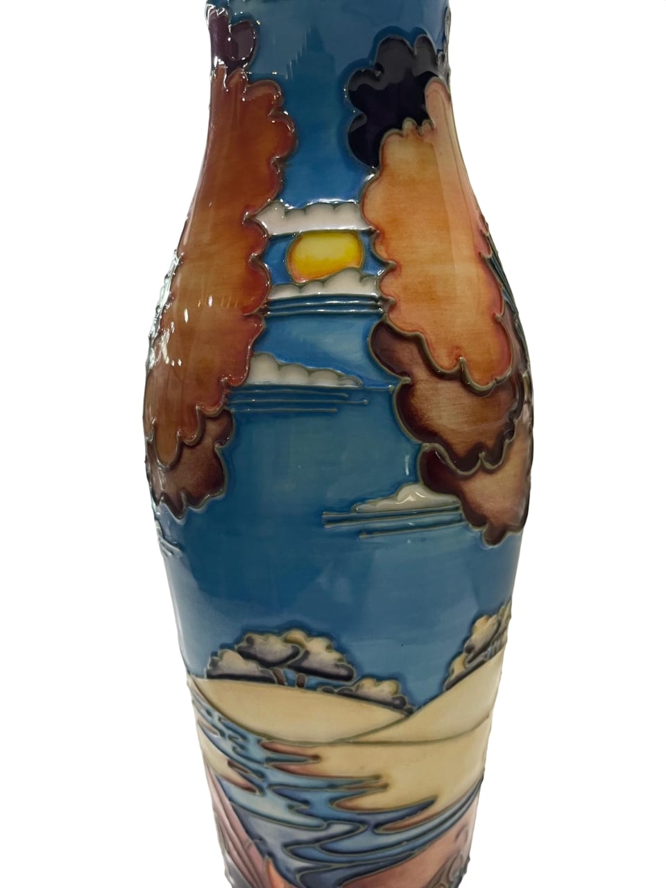 MOORCROFT Wanderers Sky vase, designed by Emma Bossons, shape 120/9.