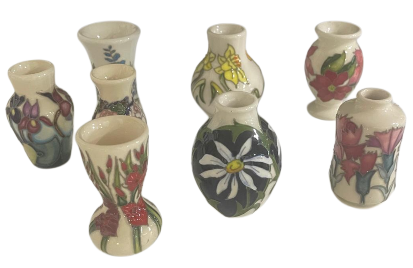 Set of MOORCROFT Miniature Floral Months of The Year Vases 2018