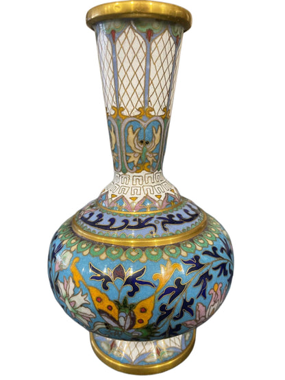 ASIAN CLOISSONE Enamel Vase. Extremely decorative.