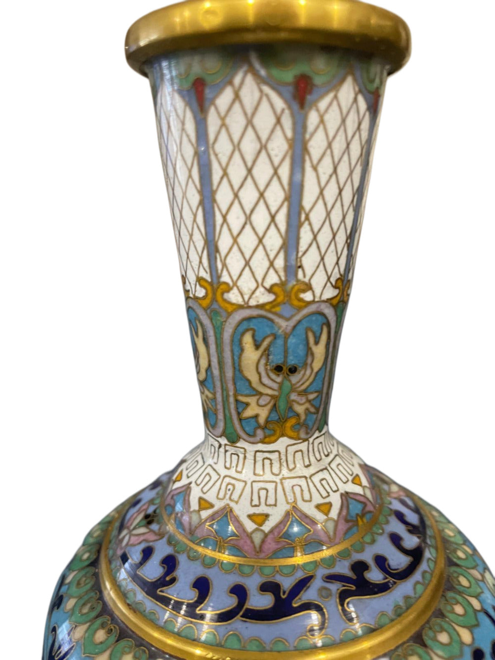 ASIAN CLOISSONE Enamel Vase. Extremely decorative.