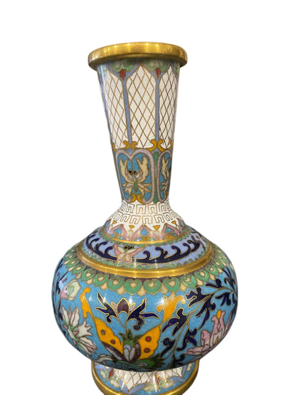 ASIAN CLOISSONE Enamel Vase. Extremely decorative.