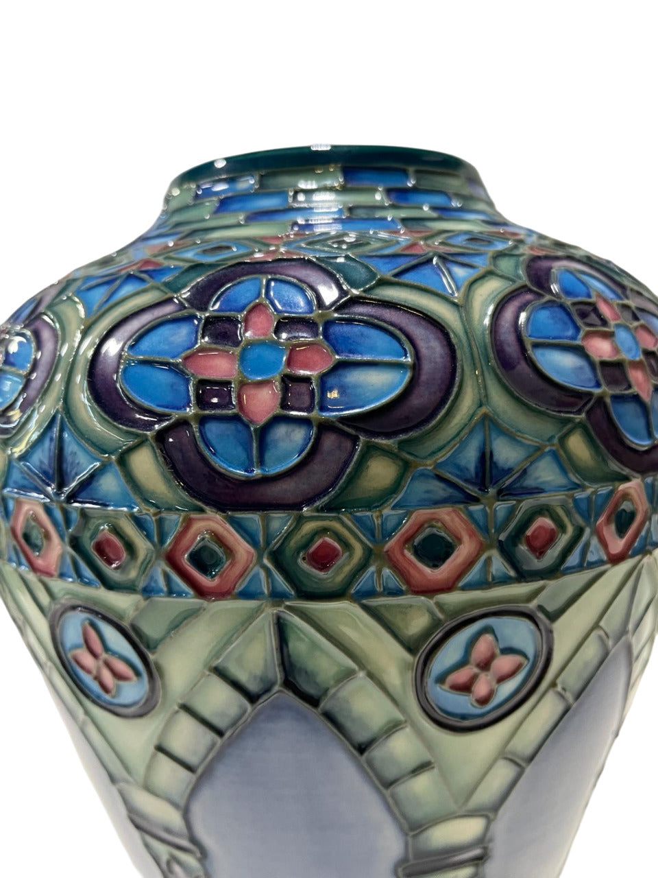 Modern MOORCROFT Meknes Pattern 576/9 Vase, designed by Beverley Wilkes numbered 66/350