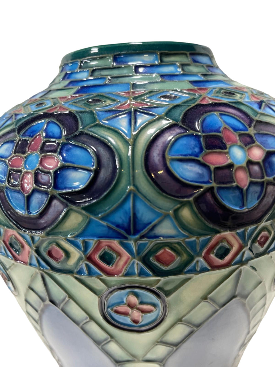 Modern MOORCROFT Meknes Pattern 576/9 Vase, designed by Beverley Wilkes numbered 66/350