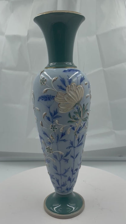 UNIQUE RARE William MOORCROFT Macintyre Faience Floral Vase circa 1867