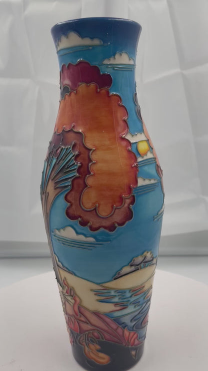 MOORCROFT Wanderers Sky vase, designed by Emma Bossons, shape 120/9.