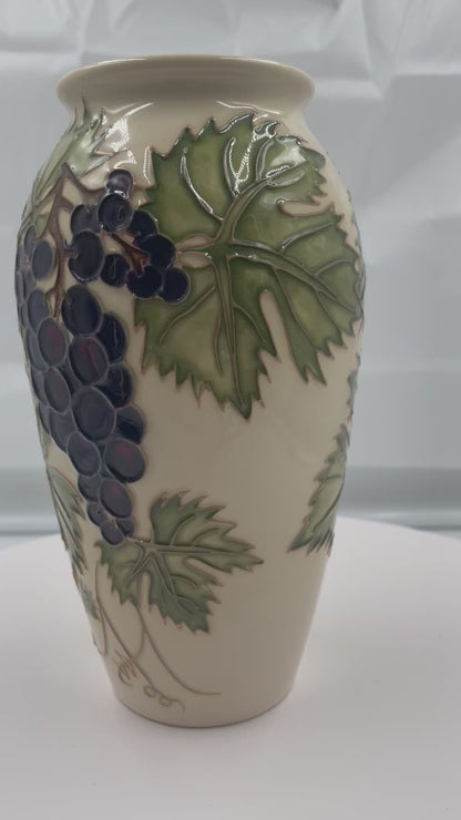 Moorcroft Grapevine Vase by Sally Tuffin for the Moorcroft Collector Club BOXED