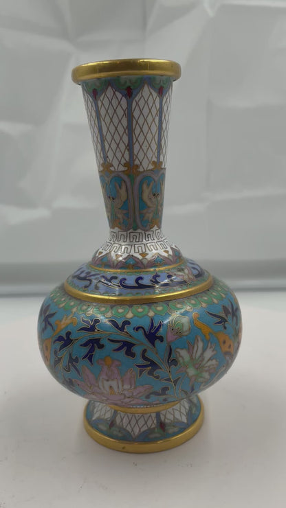 ASIAN CLOISSONE Enamel Vase. Extremely decorative.