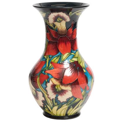 MOORCROFT " Fleur Rouge " VASE designed by Shirley Hayes, 18/50, 2002