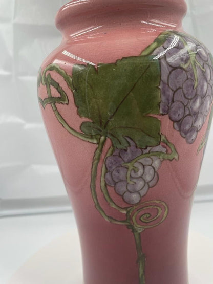 DOULTON Lambeth Faience ART NOUVEAU style vase. Pink. Circa 1905.