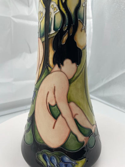 MOORCROFT Art Pottery Moon Shadows pattern by Kerry Goodwin LARGE TRIAL trumpet vase. Dated  15/1/16.