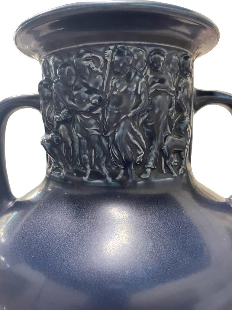 Art deco Rookwood Dark Blue Mat with classical style frieze panels Vase/Urn 1929