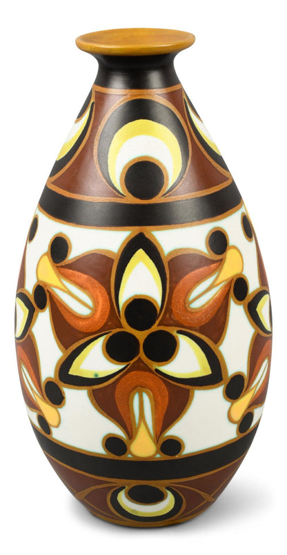 Art Deco Boch Keramis Polychrome Vase Charles Catteau Collection