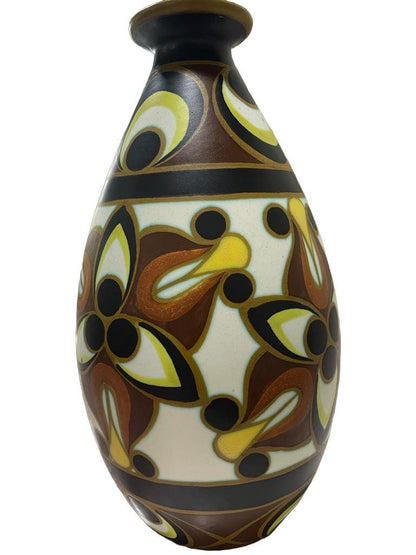 Art Deco Boch Keramis Polychrome Vase Charles Catteau Collection