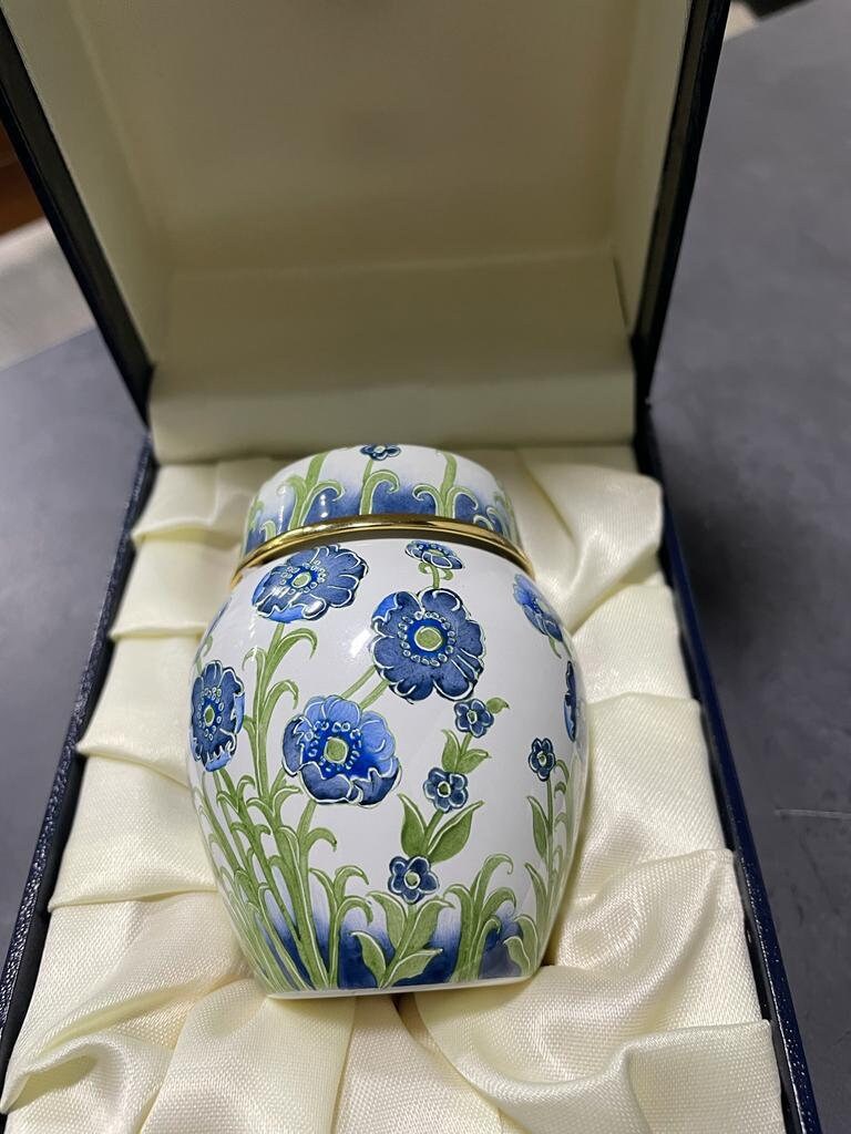 Delicate Moorcroft Elliot Hall Enamels Small Ginger Jar BOXED