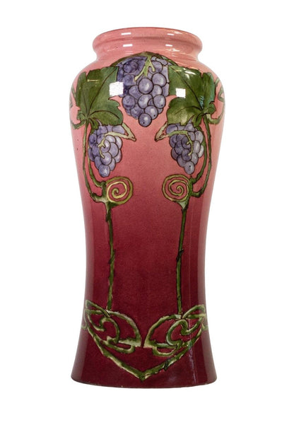 DOULTON Lambeth Faience ART NOUVEAU style vase. Pink. Circa 1905.